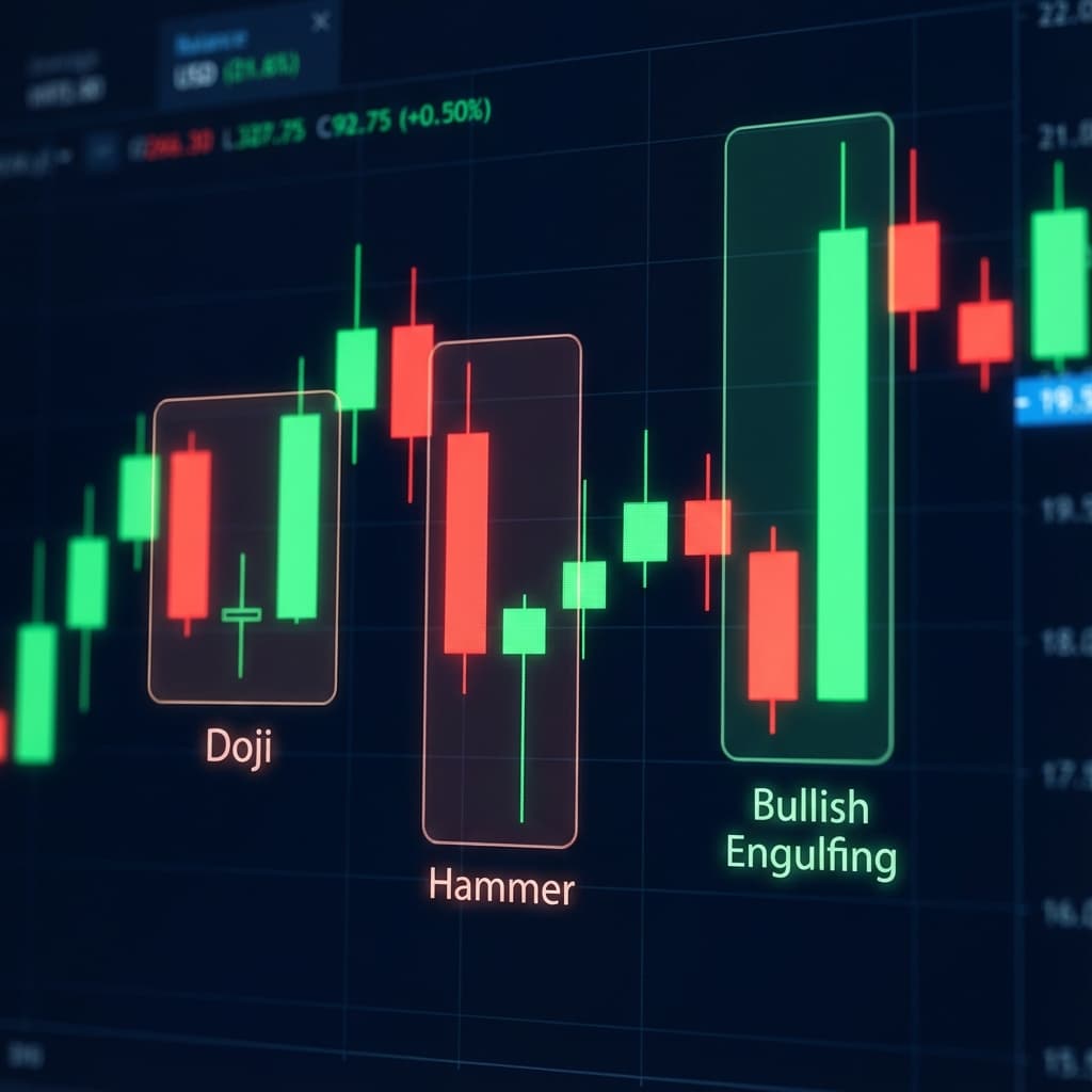 Candlestick Patterns Guide: Doji, Engulfing & Hammer