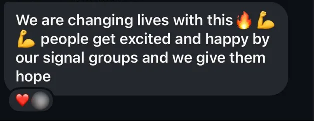 Changing lives feedback screenshot from the Unshakable Traders community.