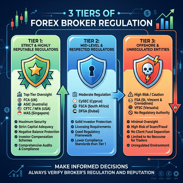 Forex Regulation Tiers Infographic