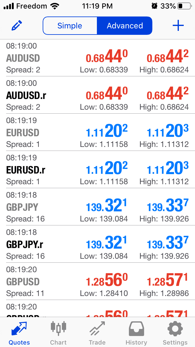 Pepperstone mobile app screenshot 1