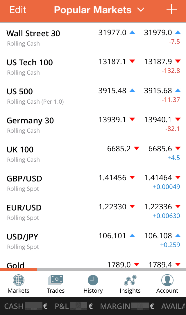 Trade Nation mobile app screenshot 1