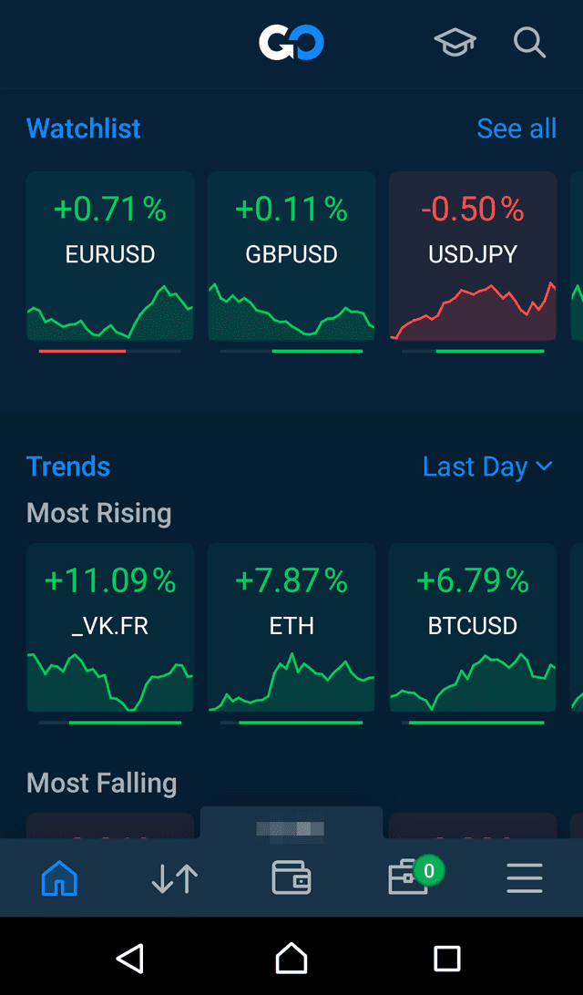 AvaTrade mobile app screenshot 1