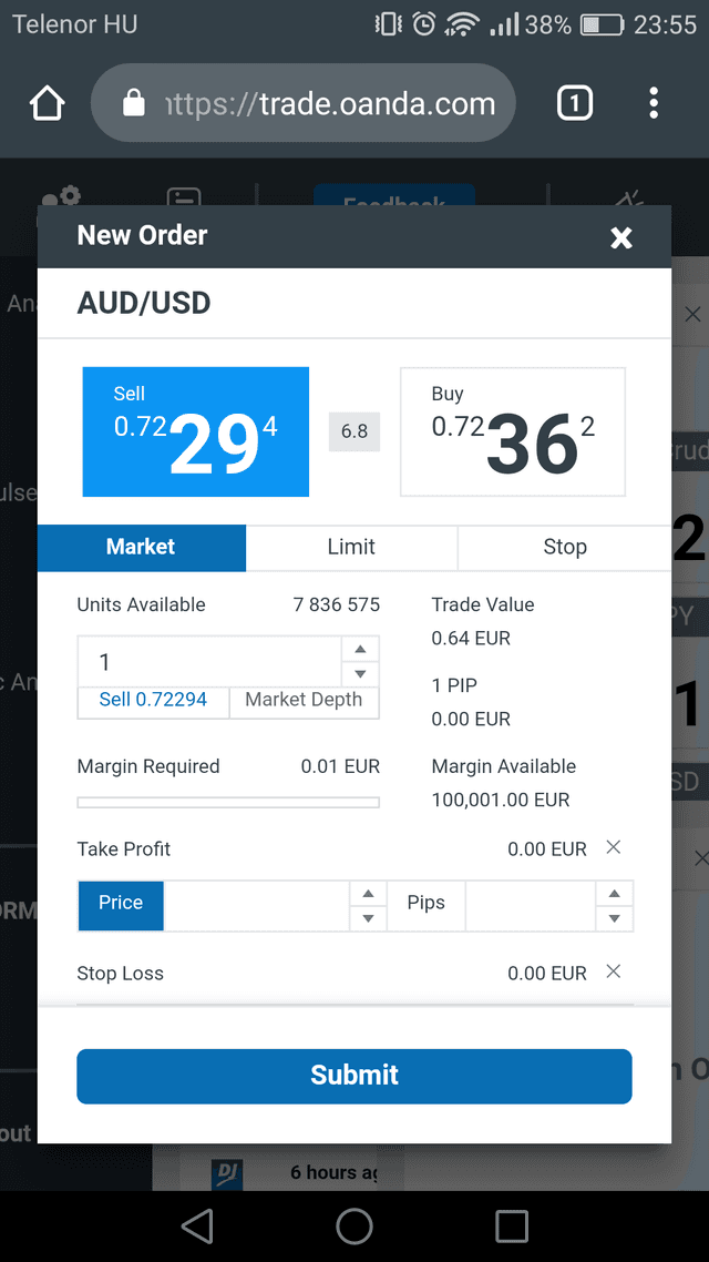 OANDA mobile app screenshot 2