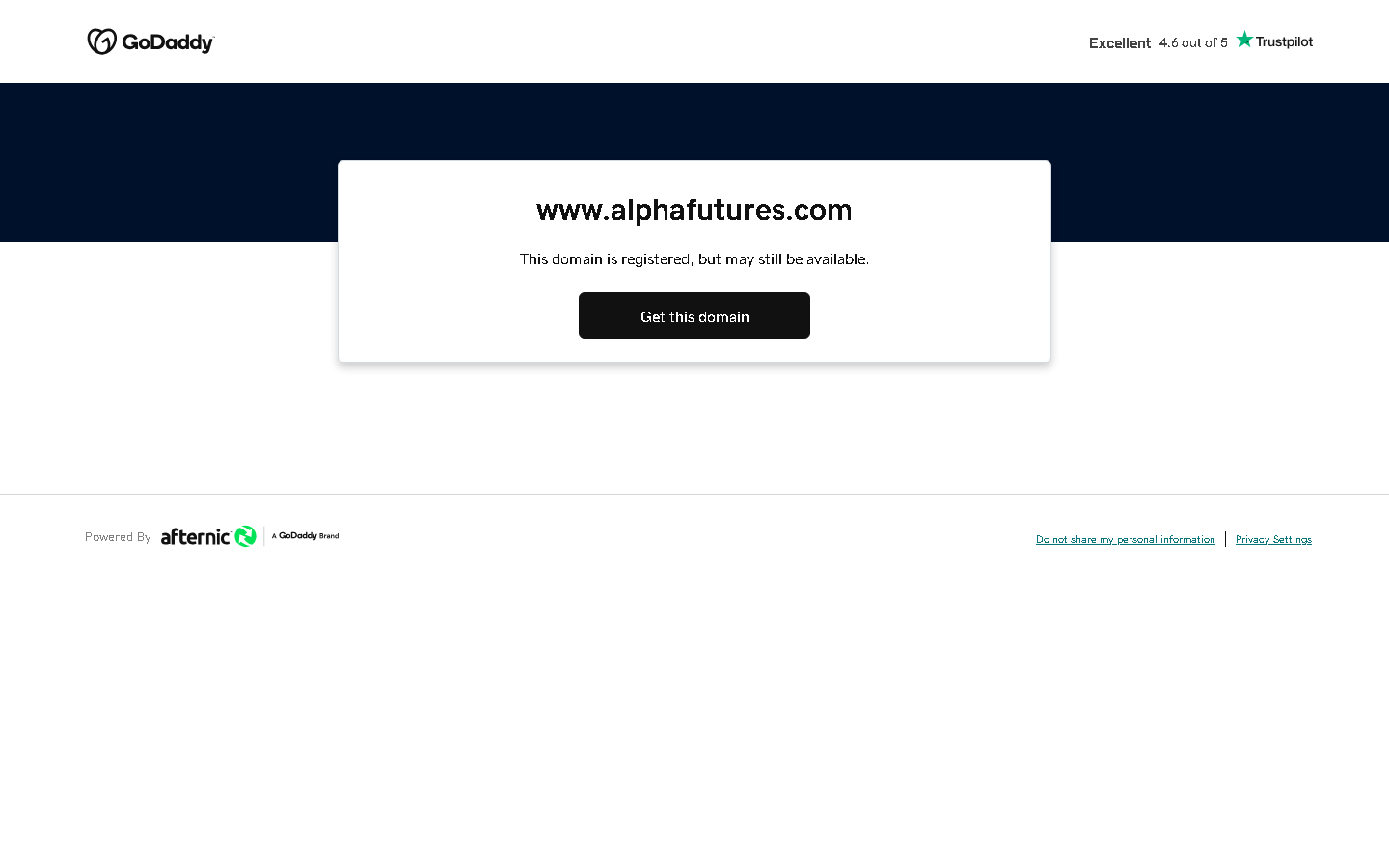 Alpha Futures homepage preview screenshot