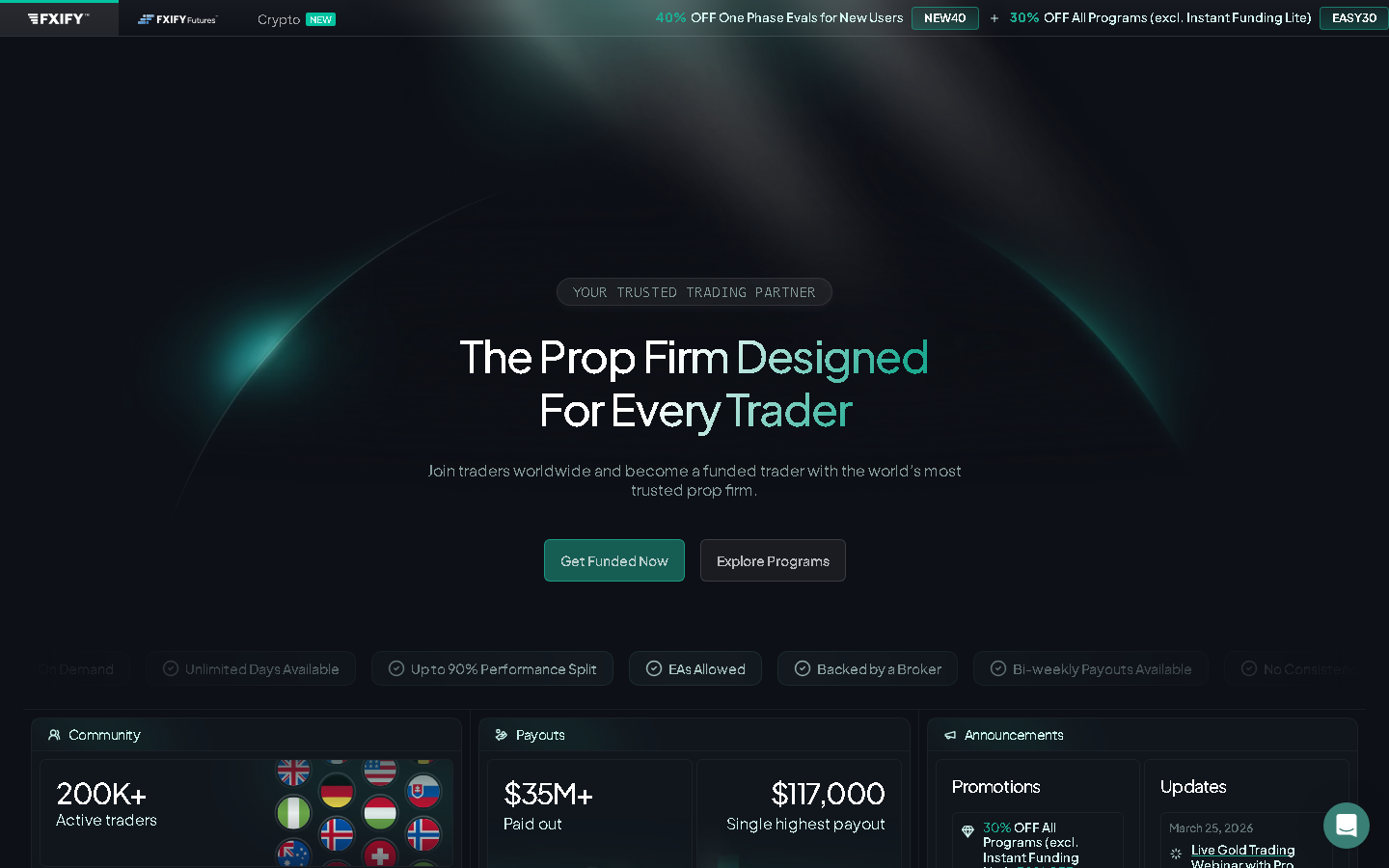 FXIFY homepage preview screenshot