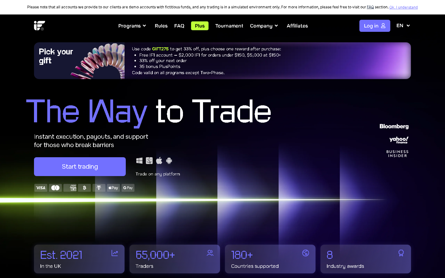 Instant Funding proprietary trading platform, rules, and overview - Preview 1