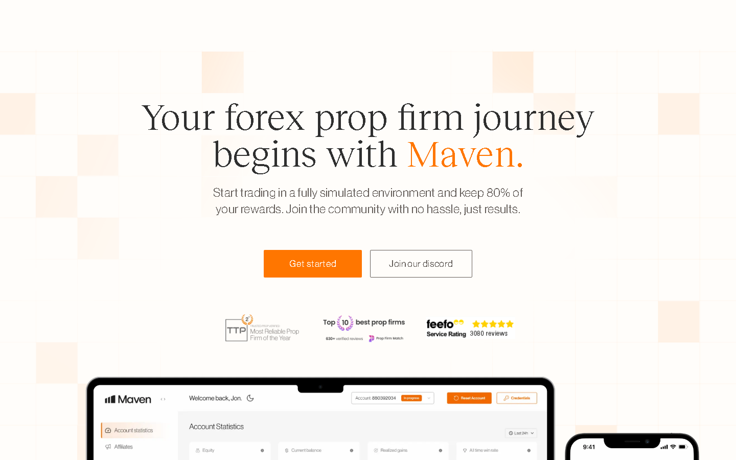 Maven Trading homepage preview screenshot
