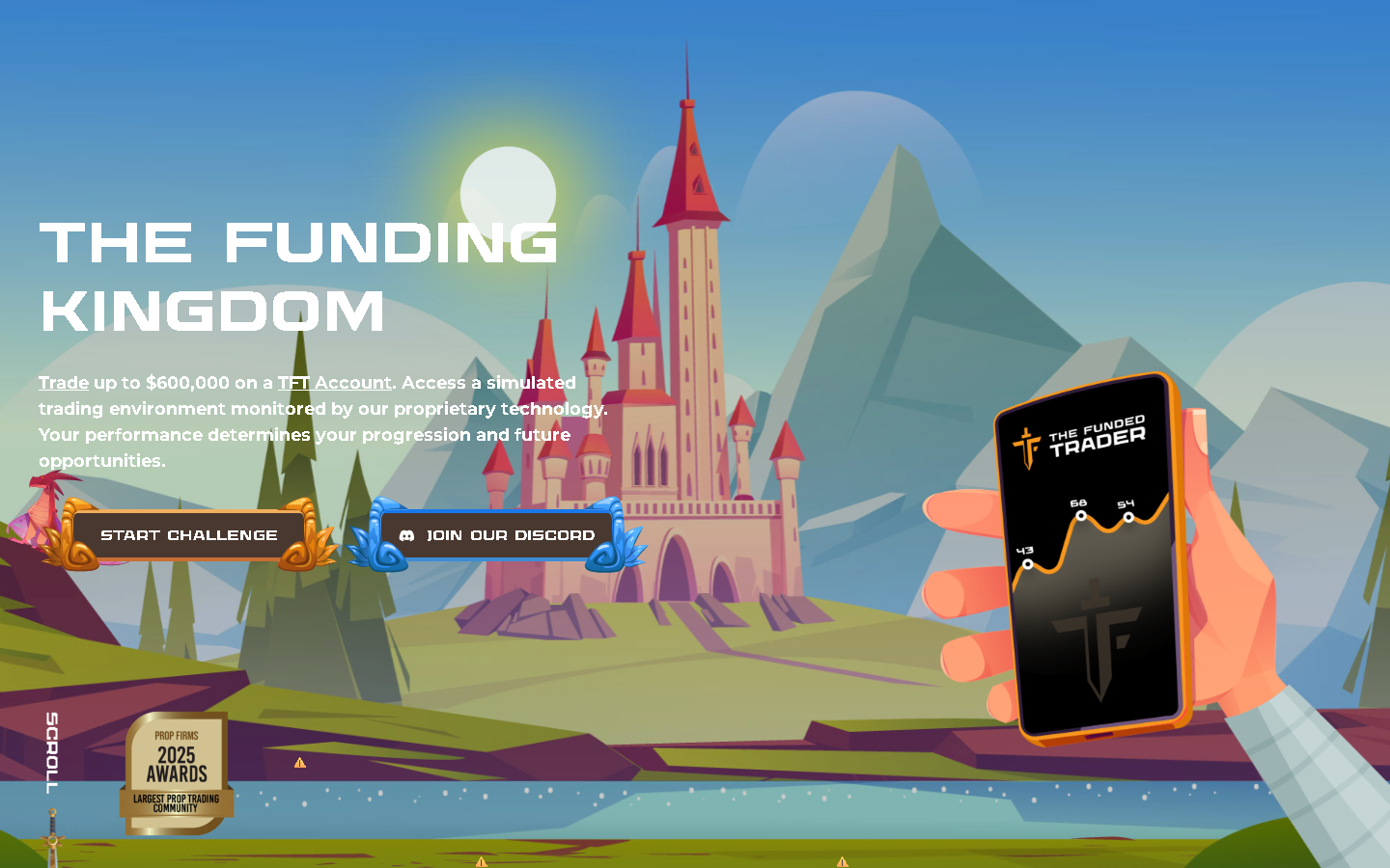 The Funded Trader homepage preview screenshot